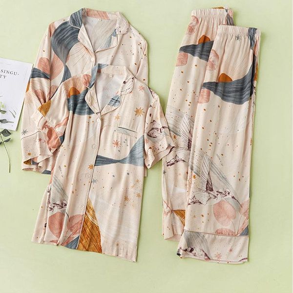 short-sleeved cardigan with long trousers starry sky printed women pajamas set home pijama mujer female pajama set, Black;red
short-sleeved cardigan with long trousers starry sky printed women pajamas set home pijama mujer female pajama set, Black;red