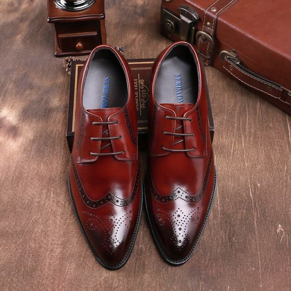 retro bullock genuine leather men business formal shoes classic pointed toe lace up men oxford dress wedding party shoes b57, Black
retro bullock genuine leather men business formal shoes classic pointed toe lace up men oxford dress wedding party shoes b57, Black