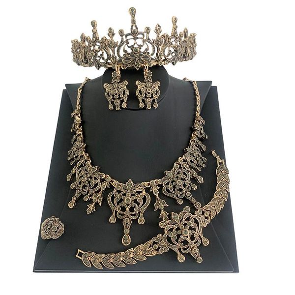 earrings & necklace turkish wedding jewelry set women's earring bracelet ring crown arab gold bride gift bijoux, Silver
earrings & necklace turkish wedding jewelry set women's earring bracelet ring crown arab gold bride gift bijoux, Silver