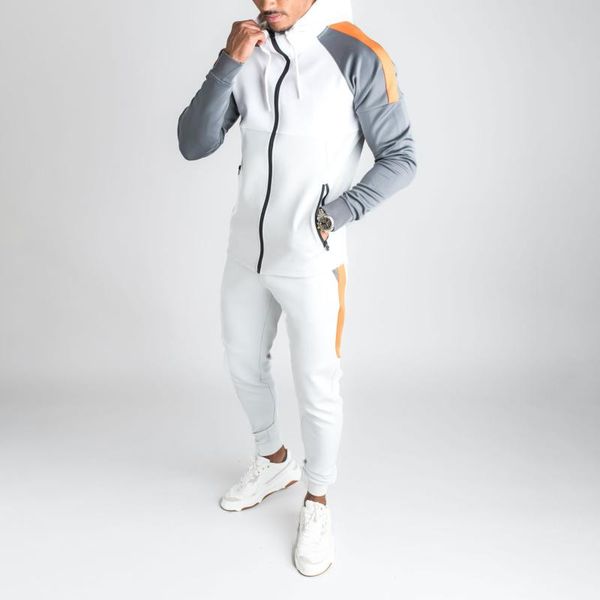 men's tracksuits 2021 men joggers suit hooded zipper sweatshirt long pants tracksuit casual patchwork male sports outfit fashion two pi, Gray
men's tracksuits 2021 men joggers suit hooded zipper sweatshirt long pants tracksuit casual patchwork male sports outfit fashion two pi, Gray