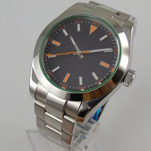 wristwatches 40mm sterile dial sapphire glass polished bezel seeing case back miyota 8215 automatic men's wristwatch, Slivery;brown
wristwatches 40mm sterile dial sapphire glass polished bezel seeing case back miyota 8215 automatic men's wristwatch, Slivery;brown