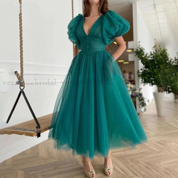 green prom dress with pocket ankle length short sleeves v neck dot tulle evening party gowns arabic cocktail graduation wear, Black
green prom dress with pocket ankle length short sleeves v neck dot tulle evening party gowns arabic cocktail graduation wear, Black