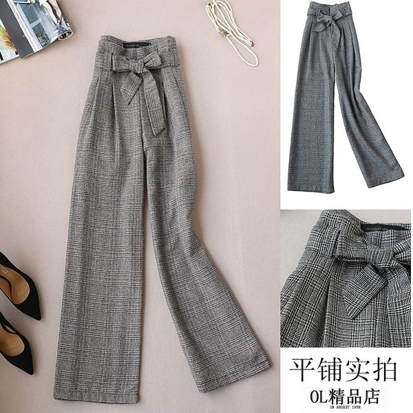 big autumn of the women new wild spring waist plaid wool and winter straight line fbdf, Black;white
big autumn of the women new wild spring waist plaid wool and winter straight line fbdf, Black;white