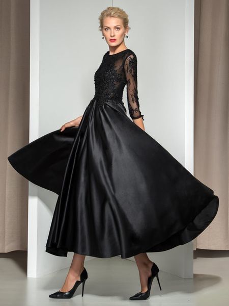 black 2021 new sequins appliques tea-length evening es women vintage o-neck formal prom gown vestidos de festa qdq8, Black;red
black 2021 new sequins appliques tea-length evening es women vintage o-neck formal prom gown vestidos de festa qdq8, Black;red