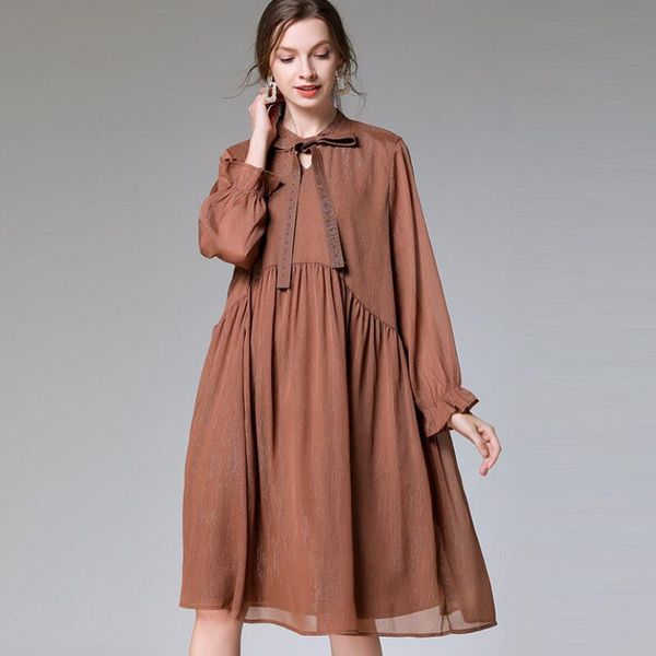 casual dresses spring women fashion dress bow collar long sleeve beading lady solid color plus size, Black;gray
casual dresses spring women fashion dress bow collar long sleeve beading lady solid color plus size, Black;gray