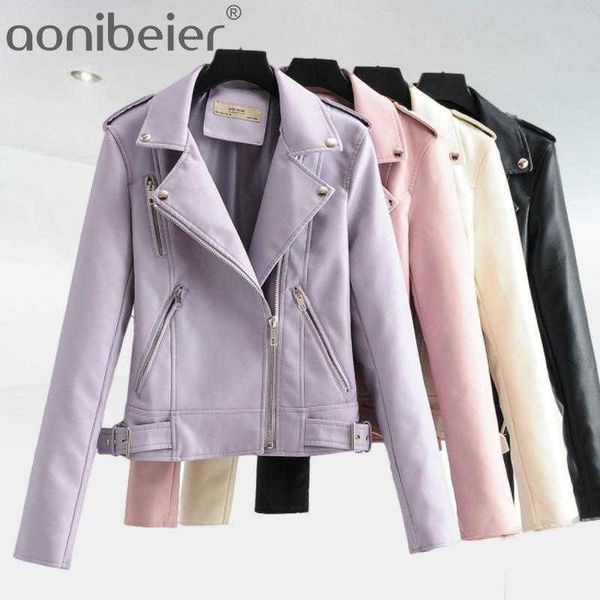 autumn women pu jacket woman zipper belt short coat female black punk bomber faux leather outwear beige pink 210604
autumn women pu jacket woman zipper belt short coat female black punk bomber faux leather outwear beige pink 210604