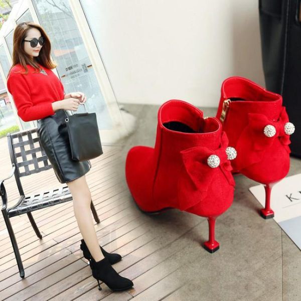 boots women's wedding shoes 2021 autumn and winter red bridal high heel pointed rhinestone heels, Black
boots women's wedding shoes 2021 autumn and winter red bridal high heel pointed rhinestone heels, Black