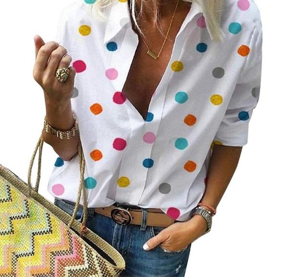 women's blouses & shirts 2021 european and american shirt polka dot print v-neck long sleeve slim blouse woman plus size 5xl, White
women's blouses & shirts 2021 european and american shirt polka dot print v-neck long sleeve slim blouse woman plus size 5xl, White