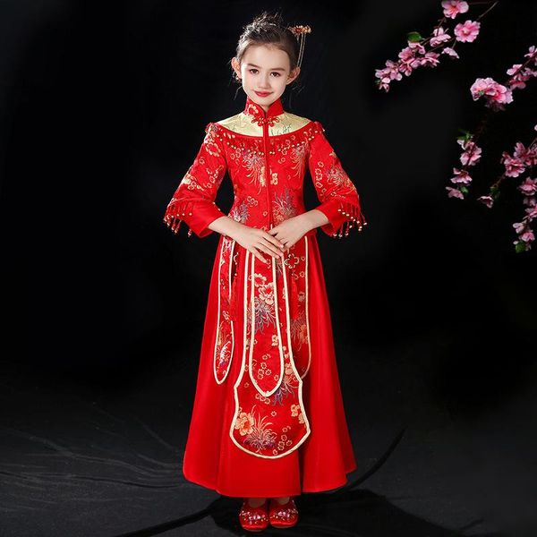 ethnic clothing tang suit 2pcs set kids girls cheongsam chinese xiuhefu winter children's birthday party stage costume princess qipao s, Red
ethnic clothing tang suit 2pcs set kids girls cheongsam chinese xiuhefu winter children's birthday party stage costume princess qipao s, Red