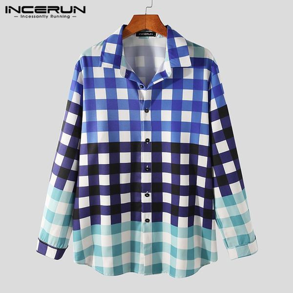 fashion plaid long sleeve shirts incerun men casual lapel patchwork blouse 2021 spring male stitching lattice camisa streetwear, White;black
fashion plaid long sleeve shirts incerun men casual lapel patchwork blouse 2021 spring male stitching lattice camisa streetwear, White;black