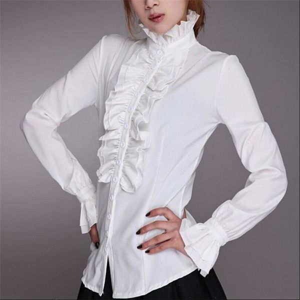 fashion victorian blouses women ol office ladies white shirt high neck frilly ruffle cuffs shirts female blouse
fashion victorian blouses women ol office ladies white shirt high neck frilly ruffle cuffs shirts female blouse