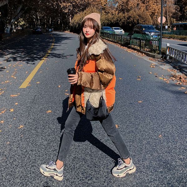 light luxurym design feeling lamb hair brand contrast color stitching down jackets women's short 2020 women winter parka coats for new, Black
light luxurym design feeling lamb hair brand contrast color stitching down jackets women's short 2020 women winter parka coats for new, Black