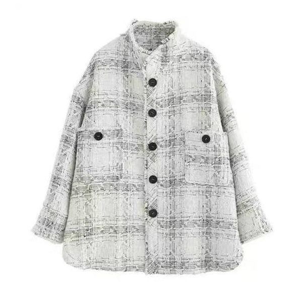 women's wool & blends perhaps u women black white plaid stand collar tweed outwear button vintage retro coat pocket c0222
women's wool & blends perhaps u women black white plaid stand collar tweed outwear button vintage retro coat pocket c0222