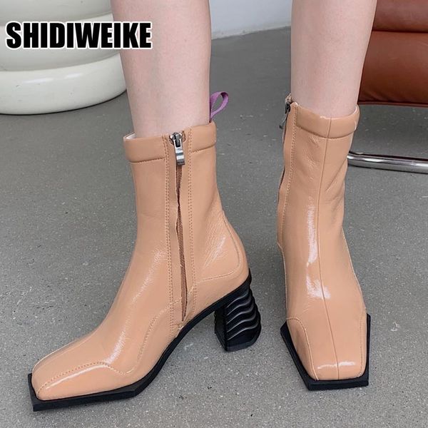 boots 2021 autumn winter genuine leather retro square toe zipper ankle heel all match women shoes size 35-39, Black
boots 2021 autumn winter genuine leather retro square toe zipper ankle heel all match women shoes size 35-39, Black