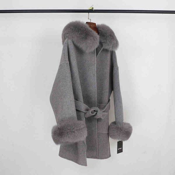 real oftbuy fur coat winter jacket women natural collar cuffs hood cashmere wool woolen oversize ladies outerwear, Black
real oftbuy fur coat winter jacket women natural collar cuffs hood cashmere wool woolen oversize ladies outerwear, Black
