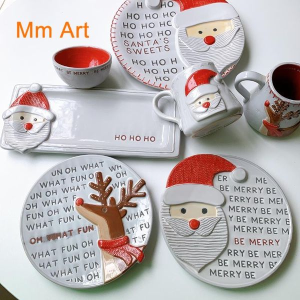 dishes & plates dolomite christmas ceramic tableware three-dimensional relief santa claus plate mug
dishes & plates dolomite christmas ceramic tableware three-dimensional relief santa claus plate mug