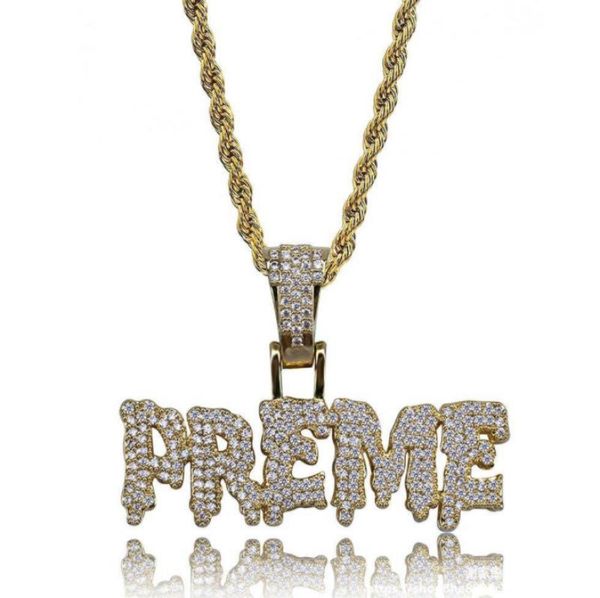 pendant necklaces fashion personality gold-plated zircon letters "preme" metal necklace men's rock hip-hop party jewelry, Silver
pendant necklaces fashion personality gold-plated zircon letters "preme" metal necklace men's rock hip-hop party jewelry, Silver