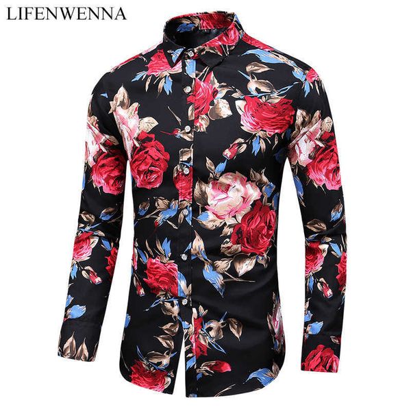 fashion flower printed men's shirt casual plus size long sleeve shirts male slim fit mens office shirt -7xl 210528, White;black
fashion flower printed men's shirt casual plus size long sleeve shirts male slim fit mens office shirt -7xl 210528, White;black