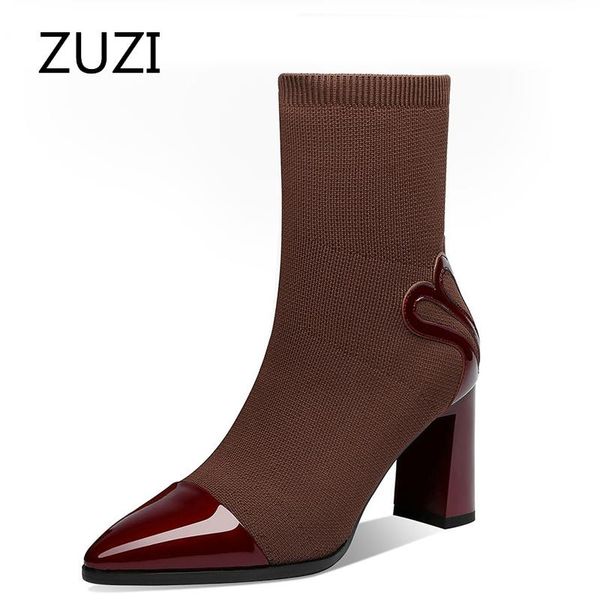 boots zuzi women's thick heeled socks show thin 2021 pointed short with stylish high heels elastic girl., Black
boots zuzi women's thick heeled socks show thin 2021 pointed short with stylish high heels elastic girl., Black