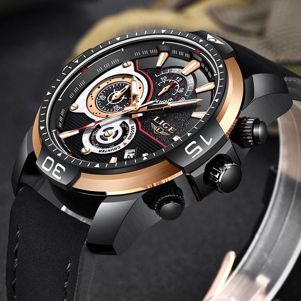 wristwatches relogio masculino 2021 lige mens watches casual leather quartz watch male waterproof sports chronograph, Slivery;brown
wristwatches relogio masculino 2021 lige mens watches casual leather quartz watch male waterproof sports chronograph, Slivery;brown