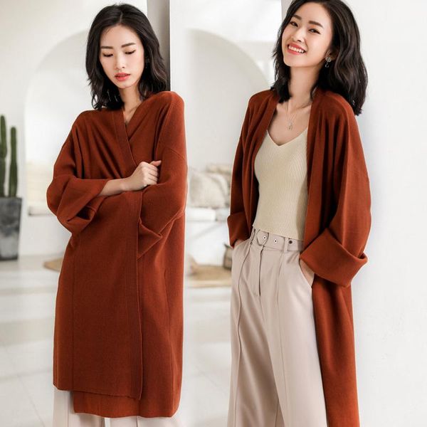 women's sweaters 2021 spring cardigan jacket female solid color sweater in the long section long-sleeved shawl loose v-neck, White;black
women's sweaters 2021 spring cardigan jacket female solid color sweater in the long section long-sleeved shawl loose v-neck, White;black