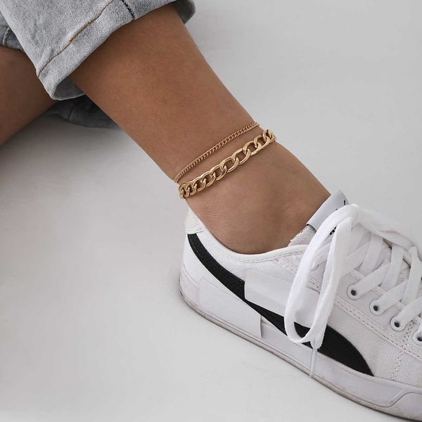 jewelry hip hop style beach tassel double leg decoration women's simple cross chain anklet, Silver
jewelry hip hop style beach tassel double leg decoration women's simple cross chain anklet, Silver