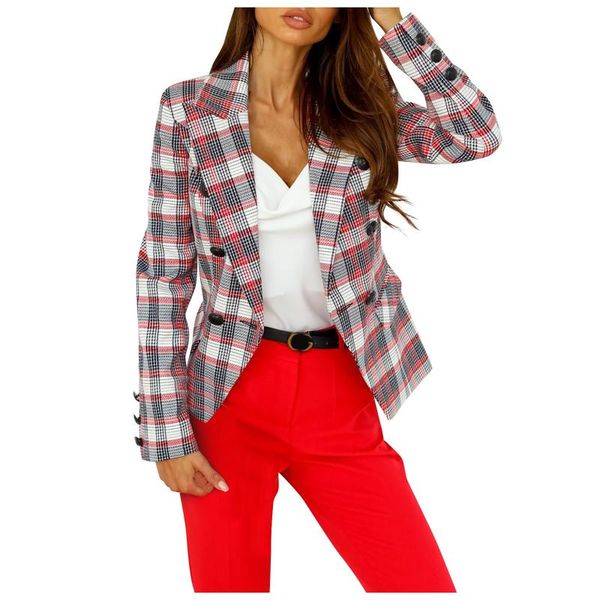 women's suits & blazers fashion casual double-breasted printed suit small jacket formal long sleeve jackets elegant office ladies 2021, White;black
women's suits & blazers fashion casual double-breasted printed suit small jacket formal long sleeve jackets elegant office ladies 2021, White;black