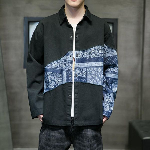 men's jackets mrgb bandanna graphic patchwork men jacket 2021 autumn winter oversize japanese style male coat harajuku fashion brand cl, Black;brown
men's jackets mrgb bandanna graphic patchwork men jacket 2021 autumn winter oversize japanese style male coat harajuku fashion brand cl, Black;brown