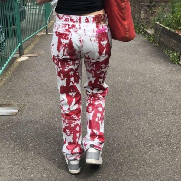 women's pants & capris autumn straight leg personalized portrait print loose long high waist ladies denim trousers streetwear, Black;white
women's pants & capris autumn straight leg personalized portrait print loose long high waist ladies denim trousers streetwear, Black;white