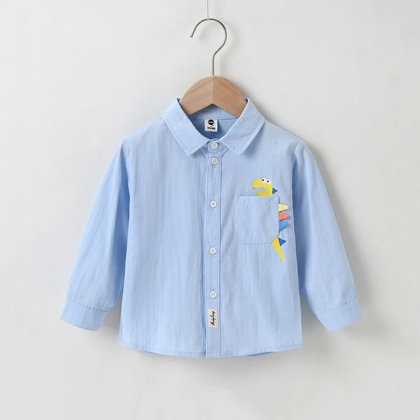 spring and autumn boy dinosaur design handsome little gentleman shirt casual button shirt, Blue
spring and autumn boy dinosaur design handsome little gentleman shirt casual button shirt, Blue