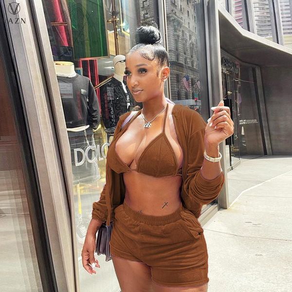 women's tracksuits vazn 2021 fashion women holiday style long sleeve outwear short elastic pants pure color 3 piece sets, Gray
women's tracksuits vazn 2021 fashion women holiday style long sleeve outwear short elastic pants pure color 3 piece sets, Gray