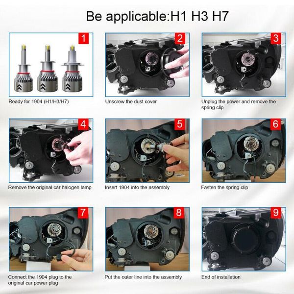 car headlights 360° h1 led headlight kit 6000k dc 9-32v fog light high or low beam 110w
car headlights 360° h1 led headlight kit 6000k dc 9-32v fog light high or low beam 110w