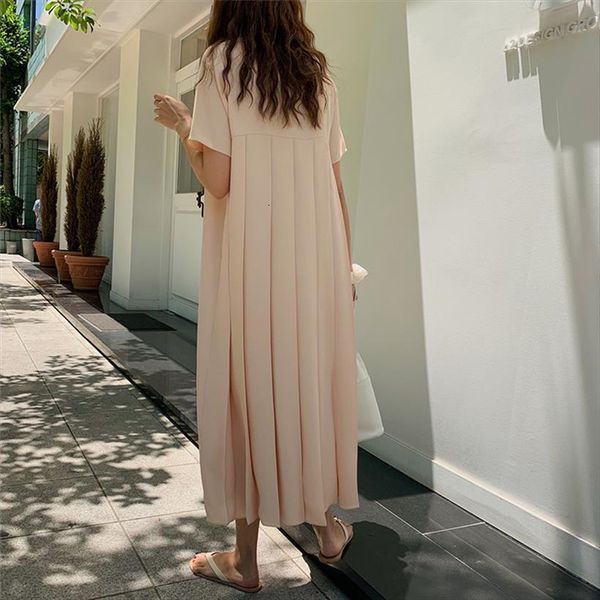 korean short sleeved loose women dress chiffon high waist a line pleated long summer, Black;gray
korean short sleeved loose women dress chiffon high waist a line pleated long summer, Black;gray