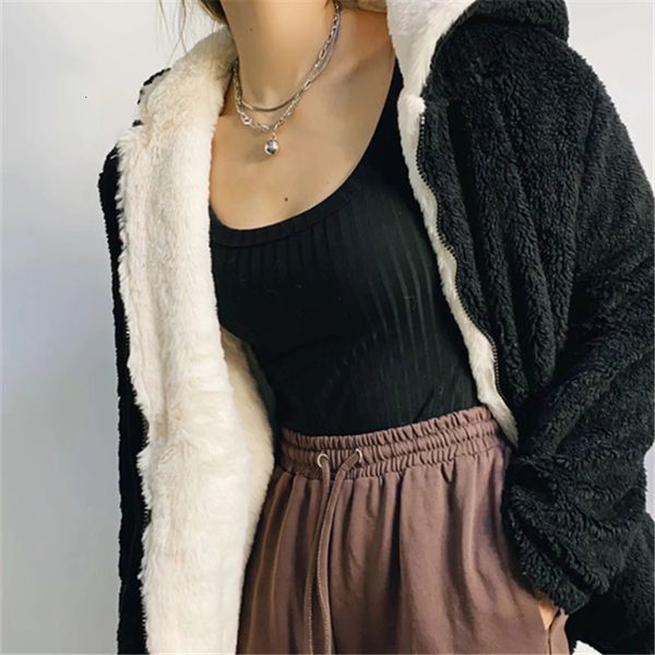 2021 new korean version of chic net red hooded coat for women with plush thickening xsjp, Black;brown
2021 new korean version of chic net red hooded coat for women with plush thickening xsjp, Black;brown