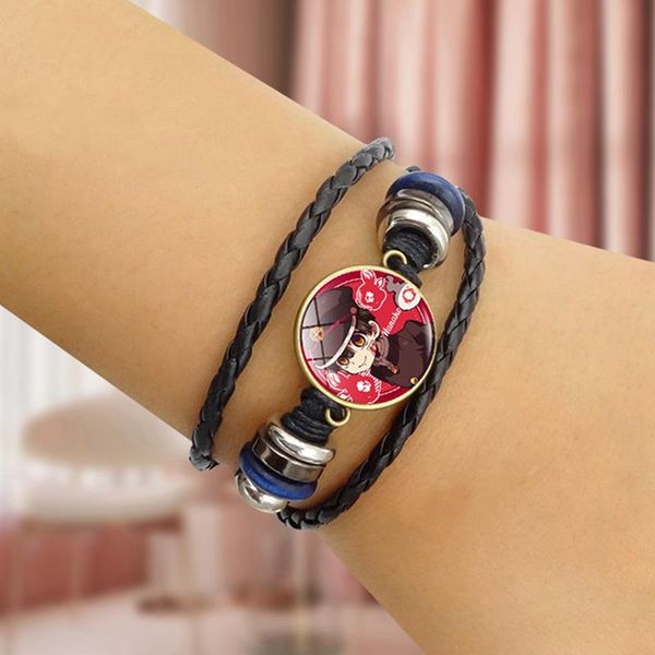cosplay bracelet anime figure two hiro glass p dome woven leather bracelet gift for fans, Black 
cosplay bracelet anime figure two hiro glass p dome woven leather bracelet gift for fans, Black