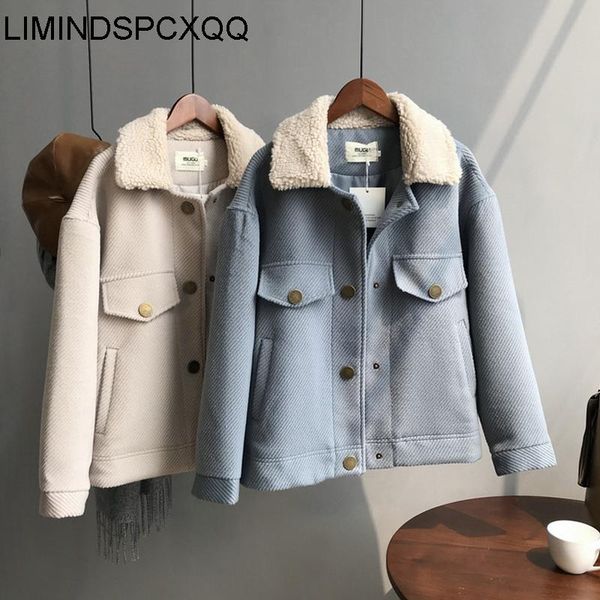 women's wool & blends korean version of lamb plush jacket coat winter thick clothing women short woolen casacos femininos inverno 2021, Black
women's wool & blends korean version of lamb plush jacket coat winter thick clothing women short woolen casacos femininos inverno 2021, Black