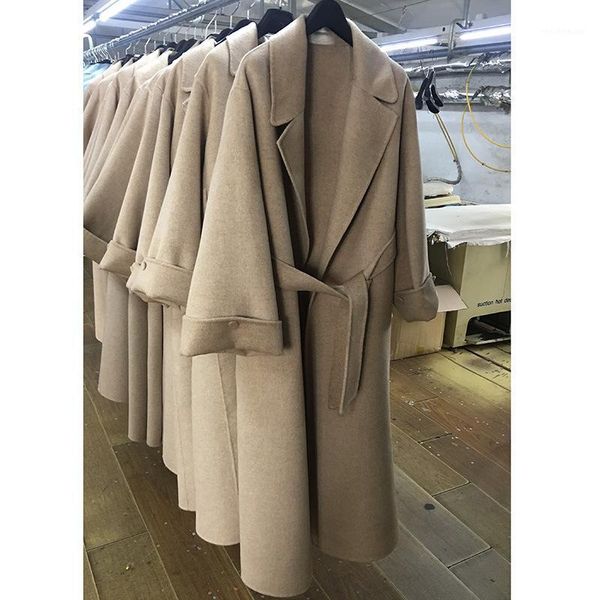 women's wool & blends 2021 winter clothing hand-sewn double-sided cashmere urban casual fat sleeve loose bathrobe long coat y096, Black
women's wool & blends 2021 winter clothing hand-sewn double-sided cashmere urban casual fat sleeve loose bathrobe long coat y096, Black
