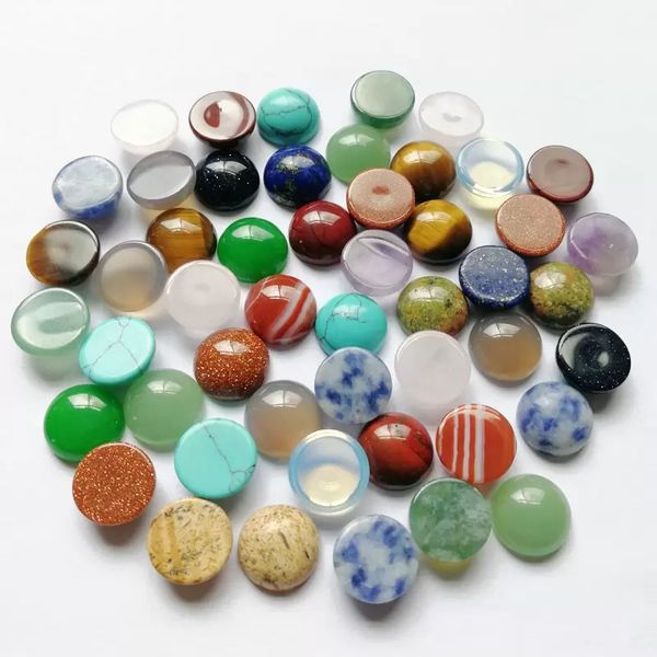 12mm flat back quartz loose natural stone round cabochons chakras beads for jewelry making healing crystal wholesale, Black
12mm flat back quartz loose natural stone round cabochons chakras beads for jewelry making healing crystal wholesale, Black