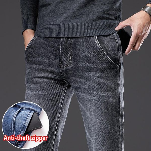 men's jeans autumn and winter anti-theft zipper fashion retro regular fit denim pants blue smoky gray male brand trousers
men's jeans autumn and winter anti-theft zipper fashion retro regular fit denim pants blue smoky gray male brand trousers