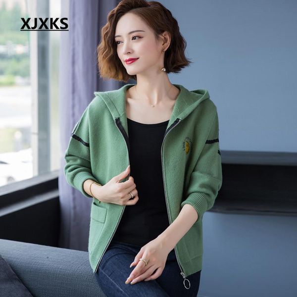 women's jackets xjxks 2021 autumn winter thick women jacket cardigan plus size fashion hooded zipper coat, Black;brown
women's jackets xjxks 2021 autumn winter thick women jacket cardigan plus size fashion hooded zipper coat, Black;brown