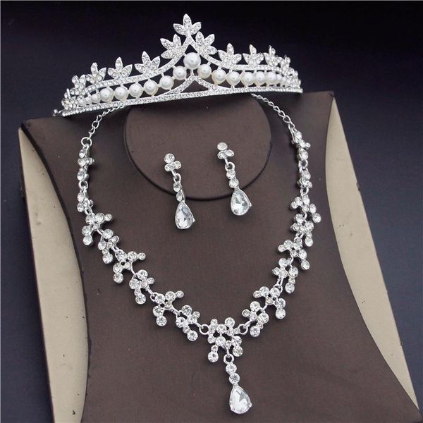 earrings & necklace luxury rhinestone pearls bridal jewelry sets for women small tiaras set bride wedding crown, Silver
earrings & necklace luxury rhinestone pearls bridal jewelry sets for women small tiaras set bride wedding crown, Silver