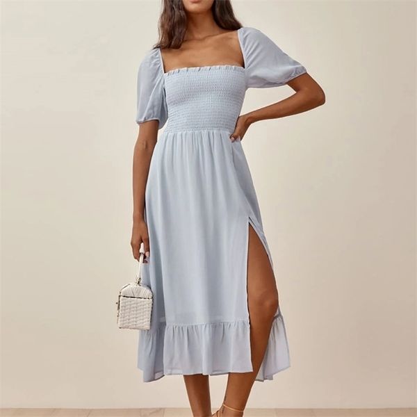 ruffled long dress women solid short sleeve fairy party office lady square collar midi female summer dress 210524, Black;gray
ruffled long dress women solid short sleeve fairy party office lady square collar midi female summer dress 210524, Black;gray