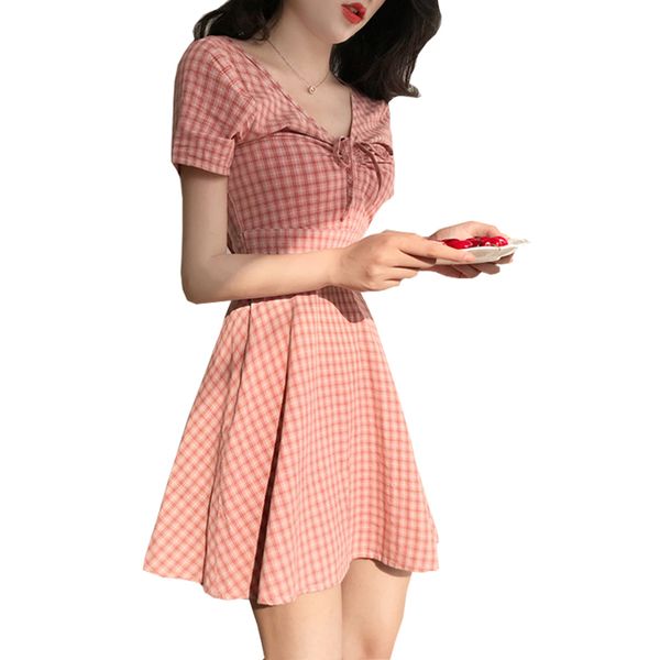 2021 women mini dress preppy look v neck plaid checks v-neck a line flare dress vestidos vintage female summer dresses, Black;gray
2021 women mini dress preppy look v neck plaid checks v-neck a line flare dress vestidos vintage female summer dresses, Black;gray
