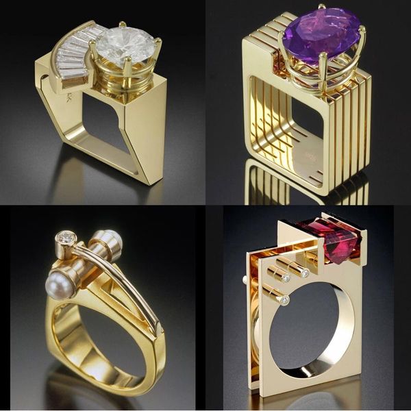 wedding rings fashion geometry unique irregular design golden jewelry inlay luxury cubic zirconia women punk ornaments multiple choices, Slivery;golden
wedding rings fashion geometry unique irregular design golden jewelry inlay luxury cubic zirconia women punk ornaments multiple choices, Slivery;golden