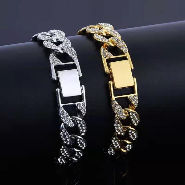 link, chain iced out cuban bracelet for men charm gold platde hip hop rapper bling jewelry mens couple gifts, Black
link, chain iced out cuban bracelet for men charm gold platde hip hop rapper bling jewelry mens couple gifts, Black