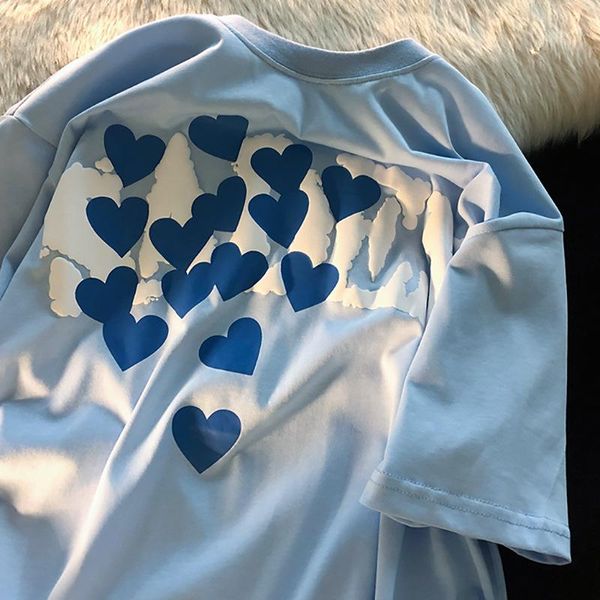 women's t-shirt summer korean short-sleeved round neck loose print design niche love, White
women's t-shirt summer korean short-sleeved round neck loose print design niche love, White