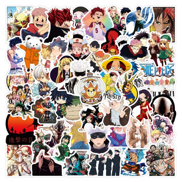 50pcs/set mix anime stickers for cars motorcycles luggage skateboards computers sticker