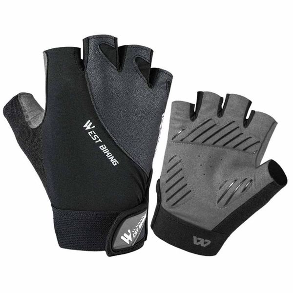 cycling gloves west biking 1 pair bike anti slip breathable mountain road half finger for skiing body building, Black 
cycling gloves west biking 1 pair bike anti slip breathable mountain road half finger for skiing body building, Black