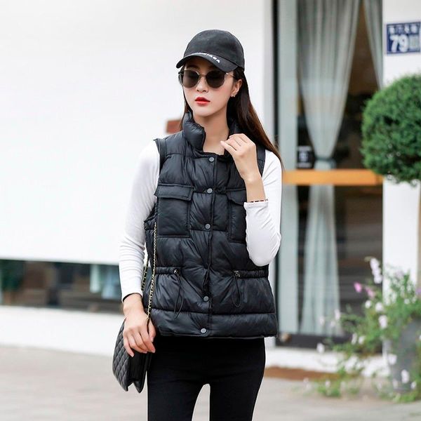 women's vests 2021 winter cotton down vest women loose waistcoat bodywarm jacket padded sleeveless female, Black;white
women's vests 2021 winter cotton down vest women loose waistcoat bodywarm jacket padded sleeveless female, Black;white
