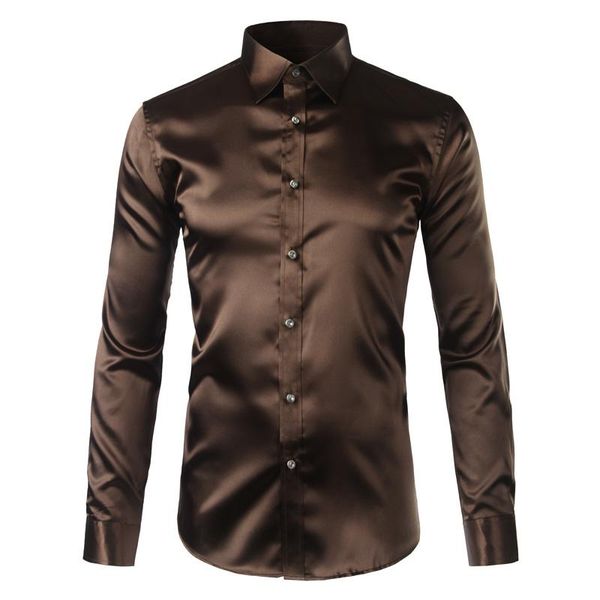 silk shirt men 2021 satin smooth men solid tuxedo shirt business chemise homme casual slim fit shiny gold wedding dress shirts, White;black
silk shirt men 2021 satin smooth men solid tuxedo shirt business chemise homme casual slim fit shiny gold wedding dress shirts, White;black